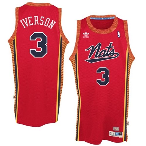Rookie Philadelphia 76ers Iverson #3 Red NBA Jersey - Kitsociety